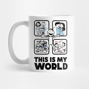 My World in Squares: Stickman Edition Mug